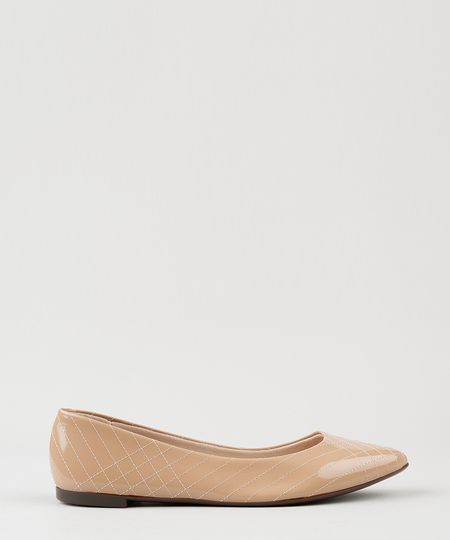 Sapatilha-Feminina-Bico-Fino-Moleca-em-Verniz-com-Matelasse-Bege-9144093-Bege_1