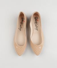 Sapatilha-Feminina-Bico-Fino-Moleca-em-Verniz-com-Matelasse-Bege-9144093-Bege_4