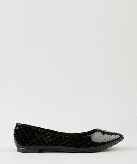 Sapatilha-Feminina-Bico-Fino-Moleca-em-Verniz-com-Matelasse-Preta-9151556-Preto_1