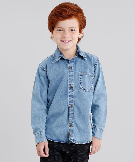 Camisa-Jeans-Infantil-Manga-Longa--Azul-Claro-9046440-Azul_Claro_1