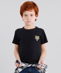 Camiseta-Infantil-Tigre-Manga-Curta-Gola-Careca-em-Algodao---Sustentavel-Preta-9042582-Preto_1
