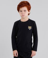 Camiseta-Infantil-Tigre-Manga-Longa-Gola-Careca-em-Algodao---Sustentavel-Preta-9033296-Preto_1