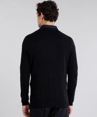Sueter-Masculino-Xadrez-Argyle-em-Trico-Gola-V-Manga-Longa-Preto-8855363-Preto_2