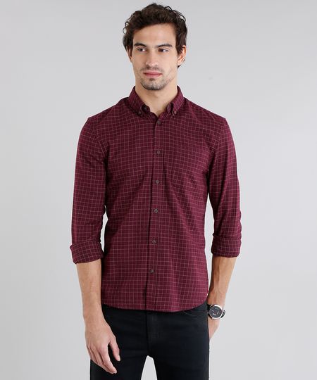 Camisa-Masculina-Comfort-Xadrez-em-Flanela-Manga-Longa-Vinho-8841835-Vinho_1 Camisa-Masculina-Comfort-Xadrez-em-Flanela-Manga-Longa-Vinho-8841835-Vinho_1