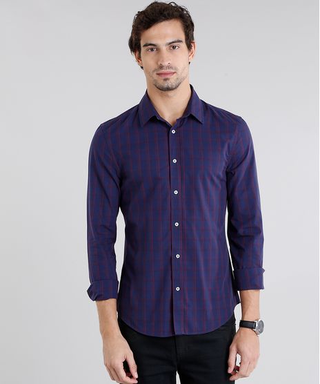 Camisa-Masculina-Slim-Listrada-Manga-Longa-Azul-Marinho-8852716-Azul_Marinho_1
