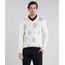 Sueter-Masculino-Estampado-Xadrez-Manga-Longa-Gola-V-Bege-Claro-8855363-Bege_Claro_1