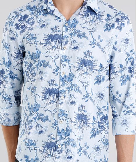 camisa manga longa floral