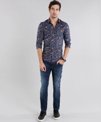 Camisa-Masculina-Slim-Estampada-Floral-Manga-Longa-Azul-Marinho-9108117-Azul_Marinho_3