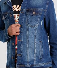 Jaqueta-Jeans-Masculina-Trucker-Manga-Longa-em-Algodao---Sustentavel-Azul-Escuro-9058205-Azul_Escuro_4