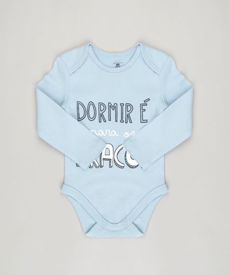 Body-Infantil--Dormir-e-para-os-Fracos--Manga-Longa-Decote-Redondo-em-Algodao---Sustentavel-Azul-Claro-8824165-Azul_Claro_1