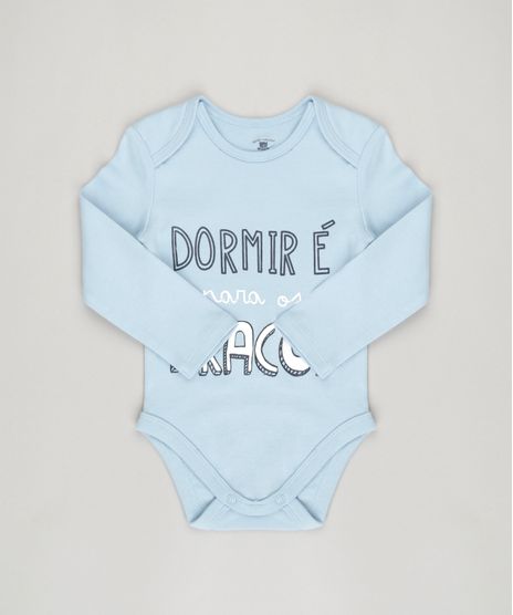 Body-Infantil--Dormir-e-para-os-Fracos--Manga-Longa-Decote-Redondo-em-Algodao---Sustentavel-Azul-Claro-8824165-Azul_Claro_1