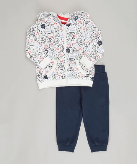 Conjunto-Infantil-de-Blusao-em-Moletom-Estampado---Camiseta-Manga-Longa-Vermelha---Calca-em-Moletom-de-Algodao---Sustentavel-Azul-Marinho-8878401-Azul_Marinho_1