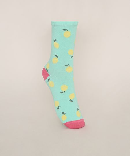 Meia-Feminina-Cano-Alto-Estampada-Limoes-Verde-9973178-Verde_1