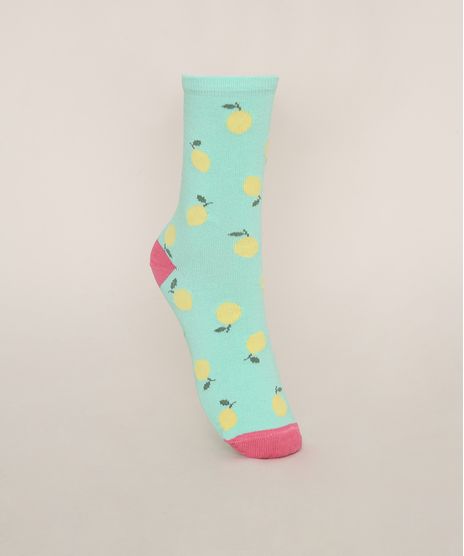 Meia-Feminina-Cano-Alto-Estampada-Limoes-Verde-9973178-Verde_1