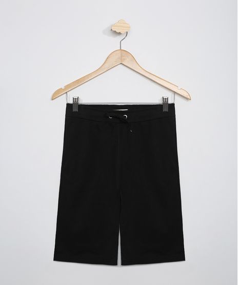 Bermuda-de-Moletom-Juvenil-Reta-Preta-9983721-Preto_1