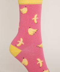 Meia-Feminina-Cano-Alto-Estampada-Bananas-Rosa-9973177-Rosa_3