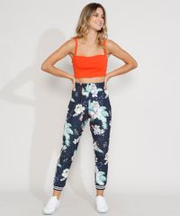 Calca-Feminina-Jogger-Cintura-Super-Alta-Canelada-Estampada-Floral-Azul-Marinho-9975879-Azul_Marinho_3