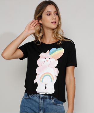 Camiseta-Feminina-Manga-Curta-Ursinhos-Carinhosos-Decote-Redondo-Preta-9974078-Preto_1