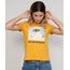 Camiseta-Feminina-Manga-Curta-Gatinho--Lua-em-Preguica---Decote-Redondo-Mostarda-9974746-Mostarda_1