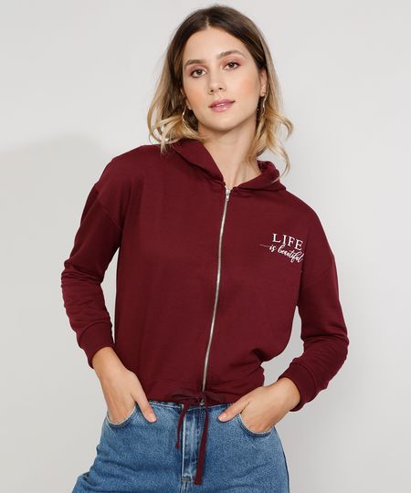 Blusao-de-Moletom-Feminino-Cropped--Life-is-Beautiful--com-Ziper-e-Capuz-Vinho-9976046-Vinho_1 Blusao-de-Moletom-Feminino-Cropped--Life-is-Beautiful--com-Ziper-e-Capuz-Vinho-9976046-Vinho_1
