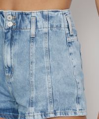 Short-Jeans-Feminino-Cintura-Alta-Hot-Pant-com-Recortes-Azul-Claro-9984567-Azul_Claro_4