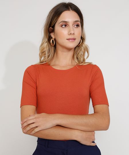 Camiseta-Feminina-Basica-Manga-Curta-Canelada-Decote-Redondo-Laranja-Escuro-9953167-Laranja_Escuro_1 Camiseta-Feminina-Basica-Manga-Curta-Canelada-Decote-Redondo-Laranja-Escuro-9953167-Laranja_Escuro_1