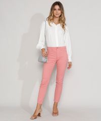 Calca-de-Sarja-Feminina-Cigarrete-Cintura-Media-Rosa-9978531-Rosa_3