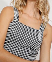 Regata-de-Jacquard-Feminina-Cropped-Estampada-Xadrez-Vichy-Alca-Larga-Decote-Reto-Preta-9979167-Preto_4