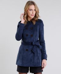 Casaco-Feminino-Trench-Coat-em-Suede-Azul-Marinho-8888639-Azul_Marinho_1