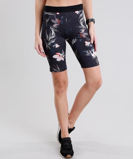 Bermuda-Feminina-Esportiva-Ace-Estampada-Floral-Preta-9085217-Preto_1