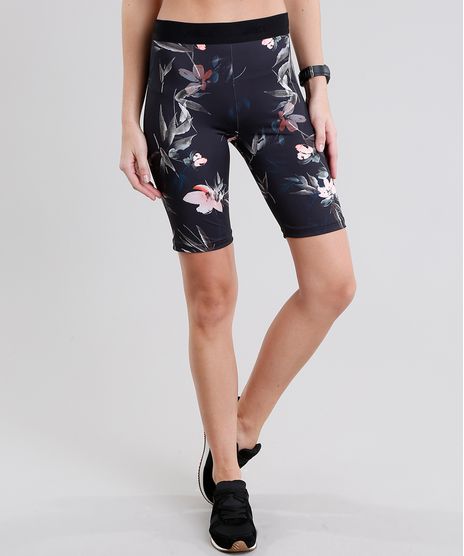 Bermuda-Feminina-Esportiva-Ace-Estampada-Floral-Preta-9085217-Preto_1