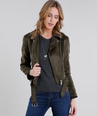 Jaqueta-Feminina-em-Suede-Manga-Longa-Verde-Militar-8866061-Verde_Militar_1