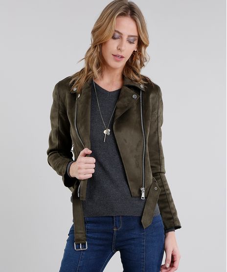 Jaqueta-Feminina-em-Suede-Manga-Longa-Verde-Militar-8866061-Verde_Militar_1