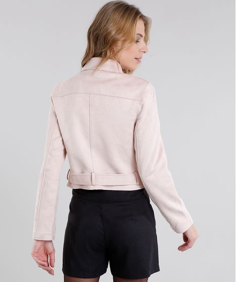 jaqueta suede rosa