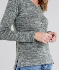 Sueter-Feminino-Basico-em-Trico-Mescla-Manga-Longa-Decote-em-V-Verde-Militar-8839259-Verde_Militar_4