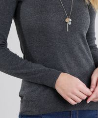Sueter-Feminino-Basico-em-Trico-Manga-Longa-Decote-em-V-Cinza-Mescla-Escuro-8839935-Cinza_Mescla_Escuro_4