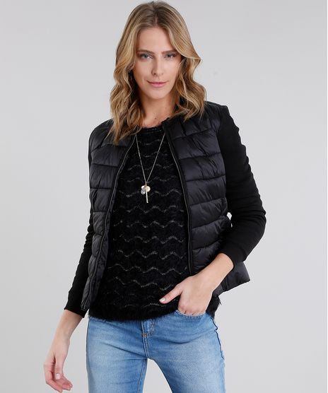 Jaqueta-Feminina-Puffer-Manga-Longa-em-Malha-Preta-8846307-Preto_1
