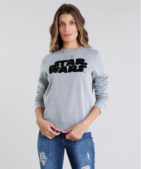 Blusao-Feminino-em-Moletom-Star-Wars-Manga-Longa-Decote-Redondo-Cinza-Mescla-8827213-Cinza_Mescla_1