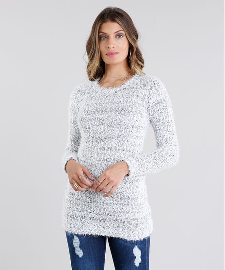 Sueter-Feminino-Longo-Oversized-em-Trico-Mescla-Manga-Longa-Decote-Redondo-Off-White-8892833-Off_White_1
