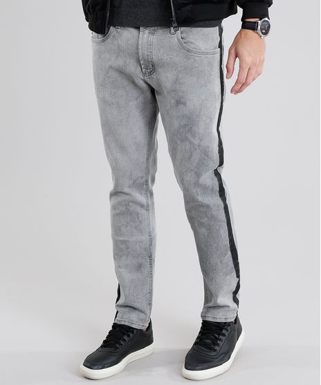 Calca-Jeans-Masculina-Skinny-com-Faixas-Laterais-Cinza-9029595-Cinza_1