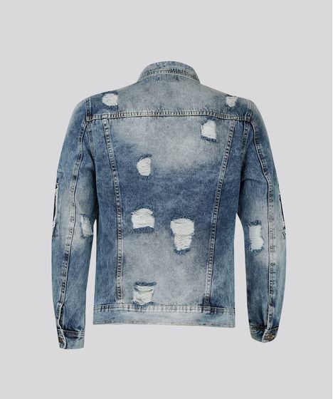 jaqueta jeans masculina sem manga