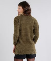 Capa-Feminina-em-Trico-Desfiado-Manga-Longa--Verde-Militar-8495504-Verde_Militar_2