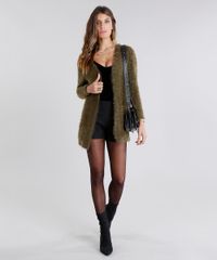 Capa-Feminina-em-Trico-Desfiado-Manga-Longa--Verde-Militar-8495504-Verde_Militar_3