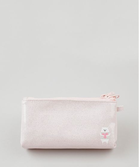 Necessaire-Feminina-Urso-Polar-com-Glitter-Rosa-Claro-9115145-Rosa_Claro_1