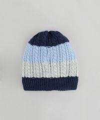 Gorro-Listrado-em-Trico---Luvas-Azul-8489960-Azul_2
