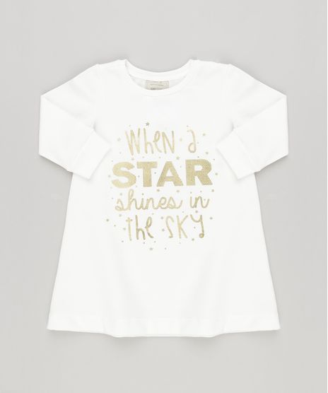 Vestido-Infantil-com-Estampa-Metalizada-Manga-Longa-em-Moletom-Off-White-9122263-Off_White_1