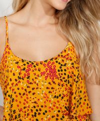 Vestido-Feminino-Curto-Evase-Estampado-Floral-com-Sobreposicao-Alca-Fina-Mostarda-9969493-Mostarda_4