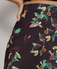 Saia-Feminina-Midi-Canelada-Estampada-de-Tucano-com-Botoes-e-Fenda-Preta-9970705-Preto_4