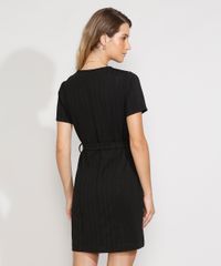 Vestido-Feminino-Curto-Social-com-Cinto-Manga-Curta-Preto-9975714-Preto_2