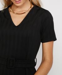 Vestido-Feminino-Curto-Social-com-Cinto-Manga-Curta-Preto-9975714-Preto_4